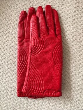 Vintage Northern Reflections Red Leather Gloves – Soft Lined – S/M